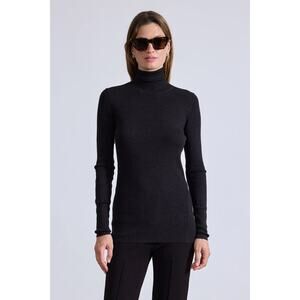 APIECE APART Truly Fine Ribbed Turtleneck Deep Espresso - S
